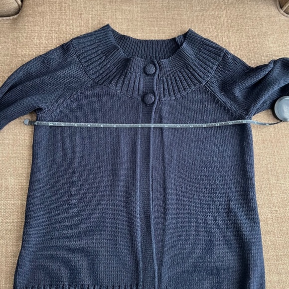 Ann Taylor XS Navy Sweater Cardigan Two Button 3/4 Sleeve Silk/Cotton Blend - Picture 10 of 12